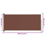 vidaXL Auvent latéral rétractable de patio 140x300 cm Marron