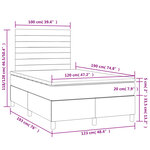 vidaXL Sommier à lattes de lit matelas et LED taupe 120x190 cm tissu