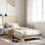 vidaXL Cadre de lit avec tête de lit 90x200 cm bois de pin massif