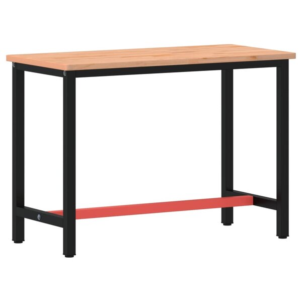 vidaXL Établi 115x55x81 5 cm bois massif de hêtre et métal