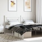 vidaXL Tête de lit métal blanc 193 cm