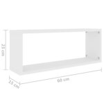 vidaXL Étagères murales cube 2 Pièces Blanc 60x15x23 cm Bois d’ingénierie