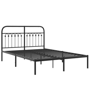vidaXL Cadre de lit métal avec tête de lit noir 140x190 cm