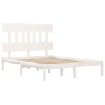 vidaXL Cadre de lit Blanc Bois massif 140x190 cm