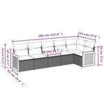 vidaXL Salon de jardin avec coussins 6 Pièces beige résine tressée