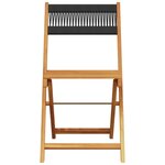 vidaXL Ensemble à manger de jardin 5Pièces noir polypropylène bois massif