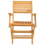 vidaXL Chaises de jardin pliantes lot de 2 55x62x90cm bois massif teck