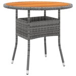 vidaXL Mobilier à dîner de jardin 3 Pièces Résine tressée Gris