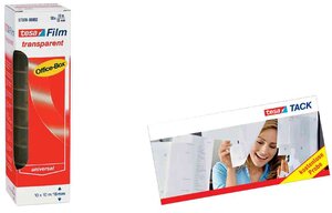 lot de 10 rouleaux de ruban adhésif transparent 15 mm x 10 m TESA