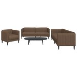 vidaXL Ensemble de canapés 3 Pièces marron tissu