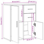 vidaXL Buffets 2 Pièces chêne sonoma 60x31x70 cm bois d'ingénierie