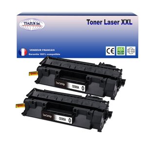 T3AZUR - Lot de 2 Toners compatibles avec Canon 719A pour Canon LBP-6650 LBP-6650DN LBP-6670DN LBP-6680X Noir - 2 300p