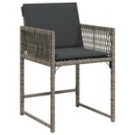 vidaXL Chaises de jardin avec coussins lot de 4 gris résine tressée