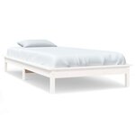 vidaXL Cadre de lit Blanc 90x200 cm Bois de pin massif