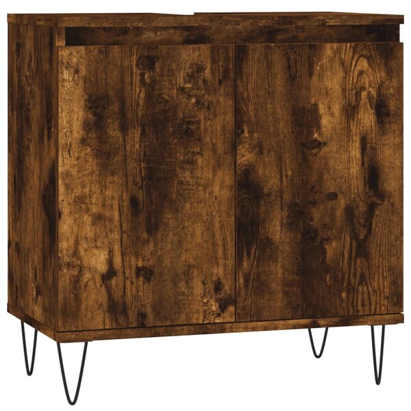 vidaXL Armoire de bain chêne fumé 58x33x60 cm bois d'ingénierie