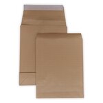 Lot de 100 enveloppes pochettes kraft armé à soufflet marron 260 x 330 + 70 mm