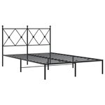 vidaXL Cadre de lit métal avec tête de lit noir 120x200 cm