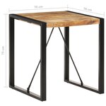 vidaXL Table de salle à manger 70x70x75cm Bois de manguier massif brut