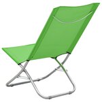 vidaXL Chaises de plage pliables 2 Pièces Vert Tissu