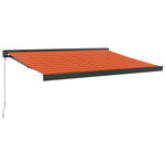 vidaXL Auvent rétractable orange et marron 3x2 5 m tissu et aluminium
