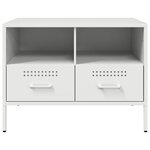 vidaXL Meuble TV blanc 68x39x50 5 cm acier laminé à froid