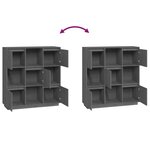 vidaXL Buffet Gris 110 5x35x117 cm Bois massif de pin