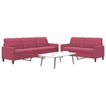 vidaXL Ensemble de canapés 2 Pièces avec coussins Rouge bordeaux Velours