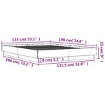 vidaXL Cadre de lit avec lumières LED sonoma gris 135x190 cm