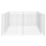 vidaXL Lit surélevé à gabion Acier 180 x 90 x 100 cm Argenté