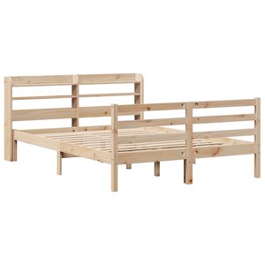 vidaXL Cadre de lit avec tête de lit 160x200 cm bois de pin massif