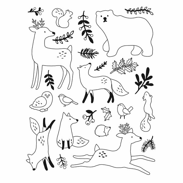 Tampons transparents - Animaux de la forêt