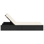 vidaXL Chaise longue double avec coussins noir résine tressée
