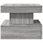 vidaXL Table basse avec lumières LED sonoma gris 50x50x40 cm