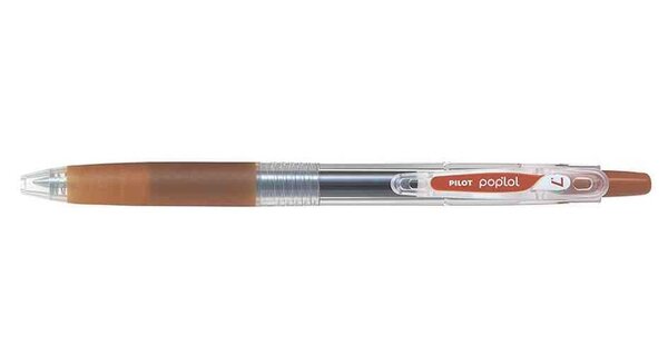 Roller Rétractable encre gel POP'LOL Pte 0,7 Trait 0,4 mm Chocolat PILOT