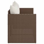 vidaXL Canapé de jardin 3 places avec coussins marron résine tressée