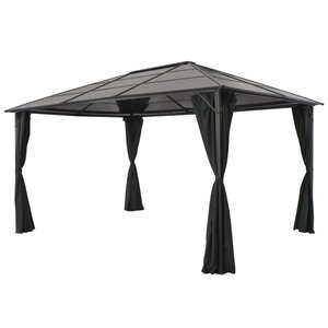 vidaXL Tonnelle avec rideau Aluminium 4x3x2 6 m Noir