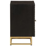 vidaXL Table de chevet noir 40x30x50 cm bois massif manguier et fer