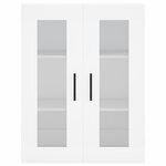 vidaXL Buffet haut Blanc 69 5x34x180 cm Bois d'ingénierie