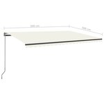 vidaXL Auvent automatique avec capteur de vent et LED 500x300 cm Crème