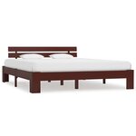 vidaXL Cadre de lit Marron foncé Bois de pin massif 160x200 cm