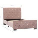 vidaXL Cadre de lit Rose Velours 90x200 cm