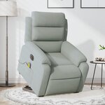 vidaXL Fauteuil inclinable de massage électrique gris clair velours
