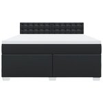 vidaXL Sommier à lattes de lit avec matelas Noir 180x200 cm Similicuir