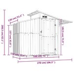 vidaXL Abri de jardin Marron 270x130x208 5 cm Acier galvanisé