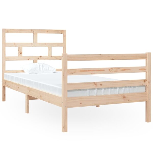 vidaXL Cadre de lit 90x190 cm Simple Bois massif