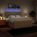 vidaXL Sommier à lattes de lit avec matelas Crème 180x200 cm Tissu