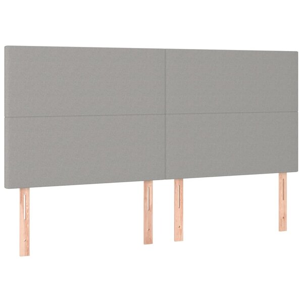 vidaXL Têtes de lit 4 Pièces Gris clair 90x5x78/88 cm Tissu