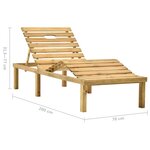 vidaXL Chaise longue de jardin Bois de pin imprégné