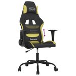 vidaXL Chaise de jeu Noir et vert clair Tissu