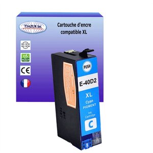 Cartouche compatible avec Epson SureColor SC-T2100 T3100 remplace Epson T40D2 - Cyan 56ml